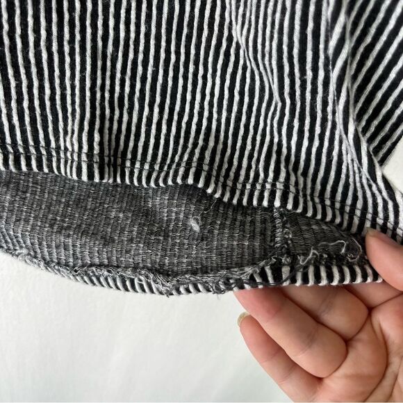 Lularoe Eloise Top Women’s Black White Stripe Puff Short Sleeve Ribbed 3X - Picture 6 of 10